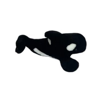 Sea World Killler Whale Orca Shamu Stuffed Animal Plush 15" Long Black White